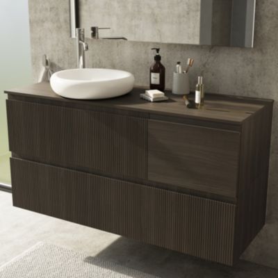 Vasque à  poser l.40 9 x P.39 6 x H.9 1 cm en céramique  blanc  Kentia