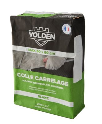 Colle carrelage sol int/ext et mur intérieur blanc Volden C2E 25kg
