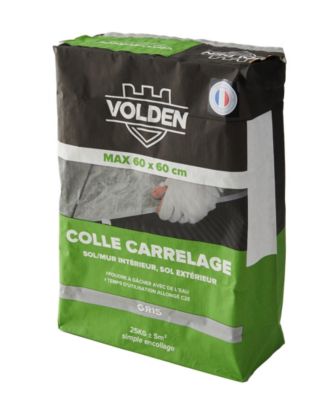 Colle carrelage sol int/ext et mur intérieur gris Volden C2E 25kg