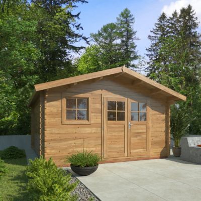 Abri de jardin Klikstrom Oreti bois traité autoclave marron ép.44 mm surface totale 20.33m² - Klikstrom