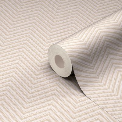 Papier peint vinyle intissé Donsig GoodHome chevrons beige l.53 cm x 10m