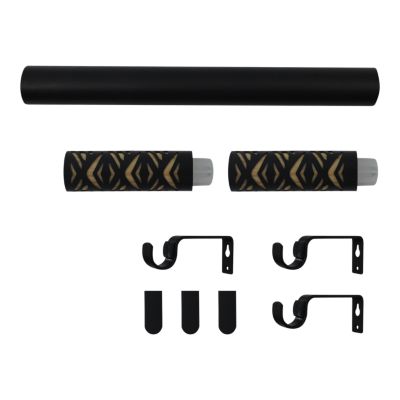 Kit de tringles à rideaux simple extensible GoodHome Araxos Ø 19mm L.200/330 cm métal mat noir