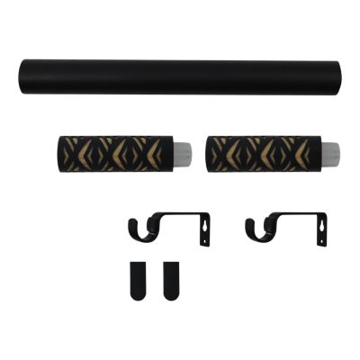 Kit de tringles à rideaux simple extensible GoodHome Araxos Ø 19mm L.120/210 cm métal mat noir