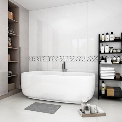 Mosaïque Shannon noir et blanc 6,5 x 30 cm GoodHome