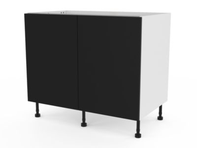 Meuble bas de cuisine avec 2 portes GoodHome Stevia noir L. 100 x H. 72 cm - Goodhome