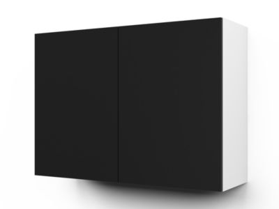 Meuble haut de cuisine avec 2 portes GoodHome Stevia noir L. 100 x H. 72 cm - Goodhome