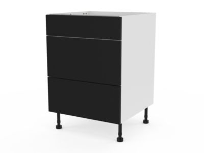 Meuble bas de cuisine avec 1 tiroir et 2 casseroliers GoodHome Stevia noir L. 60 x H. 72 cm - Goodhome