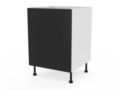 Meuble bas de cuisine avec 1 porte GoodHome Stevia noir L. 60 x H. 72 cm - Goodhome