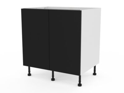 Meuble bas de cuisine avec 2 portes GoodHome Stevia noir L. 80 x H. 72 cm - Goodhome