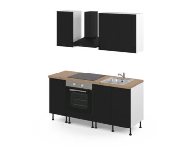 Cuisine complète GoodHome Stevia noir sans électroménager - Goodhome