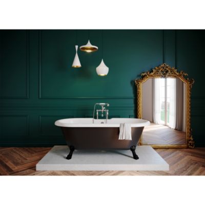 Baignoire îlot 170 x 80 cm blanche + 4 pieds blancs  GoodHome Emba