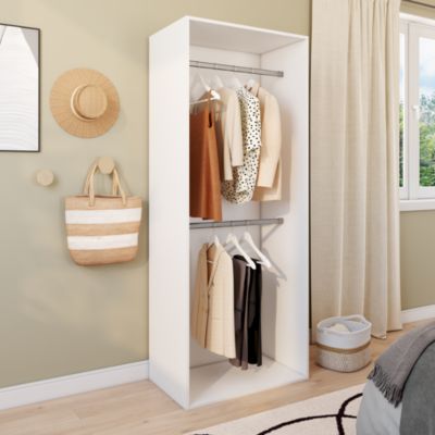 Dressing blanc double penderie GoodHome Atomia H. 187,5 x L. 75 x P. 45 cm - Goodhome