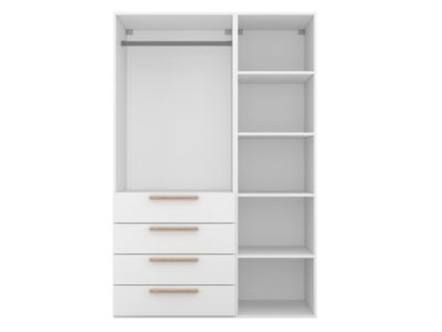 Dressing blanc 4 tiroirs GoodHome Atomia H. 187,5 x L. 125 x P. 58 cm - Goodhome