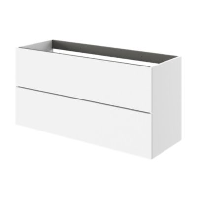 Meuble sous vasque 2 tiroirs sans poignées l.100 x H.60 x P.45 cm beige cachemire Kentia