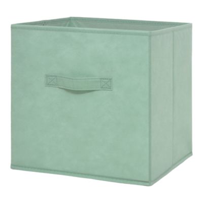 Boîte de rangement carrée en textile Mixxit coloris vert clair