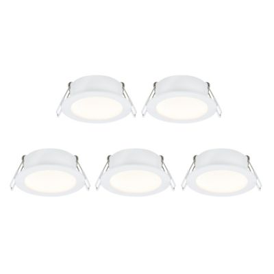 Lot 5 spots à encastrer LED Ø8,5cm IP20 345lm 4.4W blanc chaud blanc