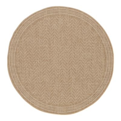 Tapis rond effet tissé Boyoz GoodHome tissage à plat L.80 x L.80cm naturel - Goodhome