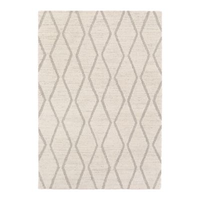 Tapis effet 3D tissé Wapiti poils longs L.120 x L.170cm blanc et gris GoodHome - Goodhome