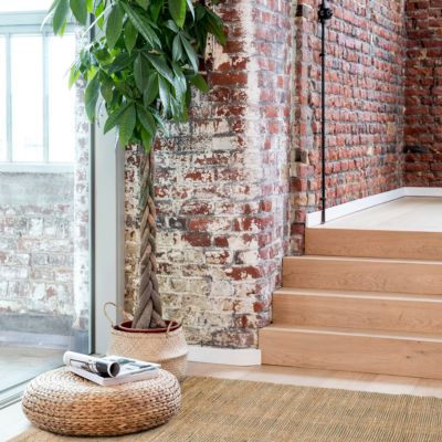 Tapis rectangle intérieur Melua GoodHome coton et toile de jute beige tissage vert L.120 x l.170 cm - Goodhome