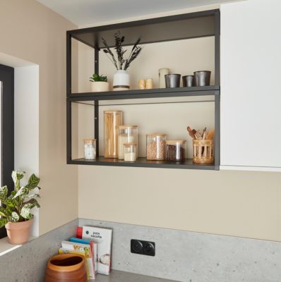 Étagère murale en aluminium noir mat GoodHome Caraway L. 80 cm x H. 36 cm - Goodhome