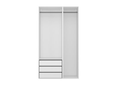 Dressing blanc double penderie 3 tiroirs GoodHome Atomia H. 225 x L. 125 x P. 58 cm - Goodhome