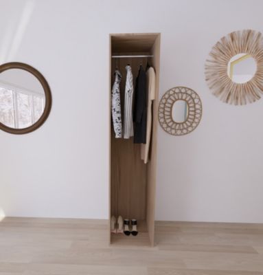 Dressing effet chêne avec penderie GoodHome Atomia H. 225 x L. 50 x P. 58 cm - Goodhome