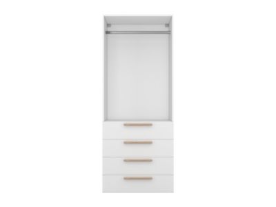 Dressing blanc 4 tiroirs GoodHome Atomia H. 187,5 x L. 75 x P. 58 cm - Goodhome