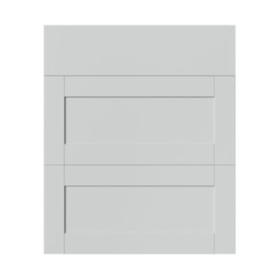 Façade de cuisine 1 tiroir et 2 casseroliers Ash gris mat l. 59,7 cm x H. 71,5 cm GoodHome - Goodhome