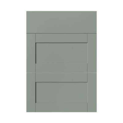 Façade de cuisine 1 tiroir et 2 casseroliers Ash vert sauge l. 49,7 cm x H. 71,5 cm GoodHome - Goodhome