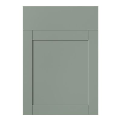 Façade de cuisine 1 porte et 1 tiroir Ash vert sauge l. 49,7 cm x H. 71,5 cm GoodHome - Goodhome