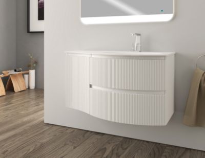 Ensemble sous vasque + plan vasque l.104 cm  Vague