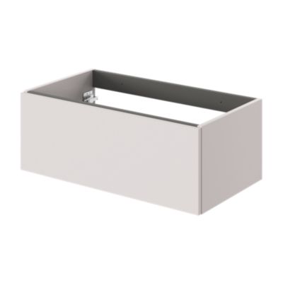 Meuble sous vasque l.80 x H.30 x P.45 cm, beige cachemire, 1 tiroir sans poignée, Kentia