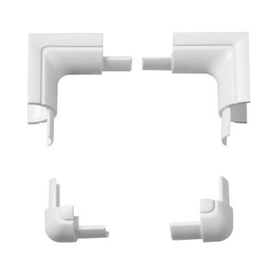Raccords lisses coudés blancs pour moulure demi-circulaire D-Line 16x08 mm