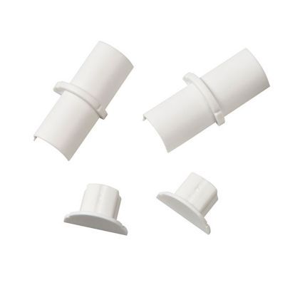 Raccords lisses blancs pour moulure demi-circulaire D-Line 16x08 mm