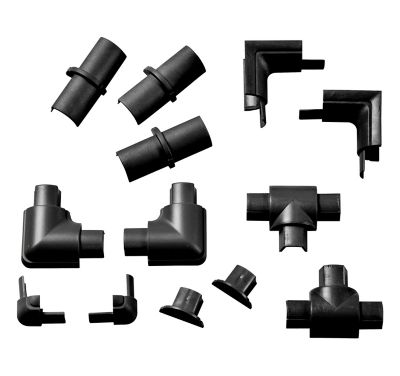 Multi-pack d'accessoires pour goulotte D-Line noire 16 x 8 mm