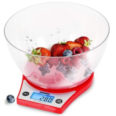 KS6000 RD Balance de cuisine Capacité 5 kg Affichage numérique Ajout de poids Précision 1 g Bol 2L Pâtisserie Courrier Duronic