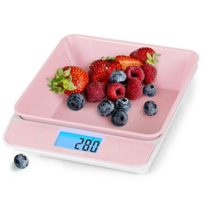 Duronic KS100 PK Balance de cuisine Capacité 5 kg Affichage numérique Ajout de poids Précision 1 g Bol 1,2L 4 capteurs précis