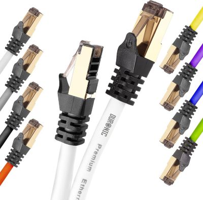 CAT8 WE 15m Câble Ethernet SFTP 2000MHz Transmission de données 40Gb Réseau LAN Internet Connecteurs en or RJ45 Duronic
