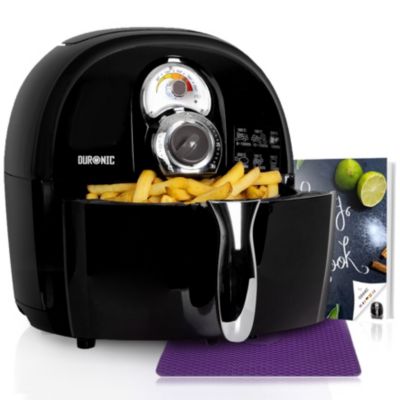 AF1 BK Friteuse à air chaud 1500W Air fryer Tiroir de 4,5 litres frire cuire rôtir griller sans matière grasse Duronic
