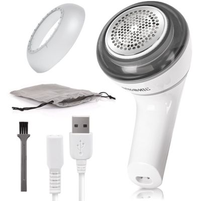 FS16USB Rasoir anti bouloches électrique filaire ou batterie Anti peluche Poignée rotative Pochette de transport Duronic