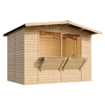 Kiosque en bois TIMBELA M150 H232 x 336 x 263 cm Pinépicéa Construction de panneaux