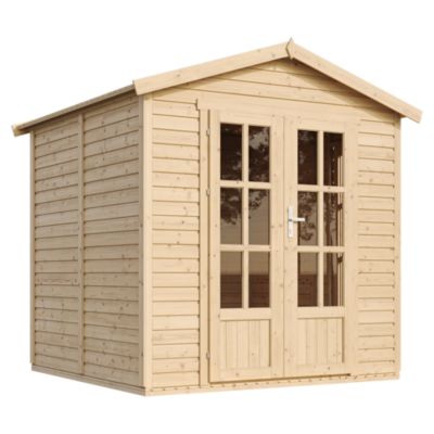 TIMBELA M351FB Cabane en Bois avec Plancher et Bardeaux Bitumineux L233xP222xH233 cm – Abri Multifonctionnel Bureau Atelier Studio Jardin - vue 2