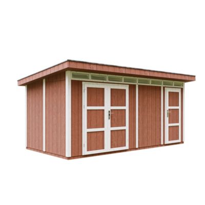 Abri de Jardin Qualité Premium 8.52+2.95 m² - M905C-REDWOOD RED - Timbela