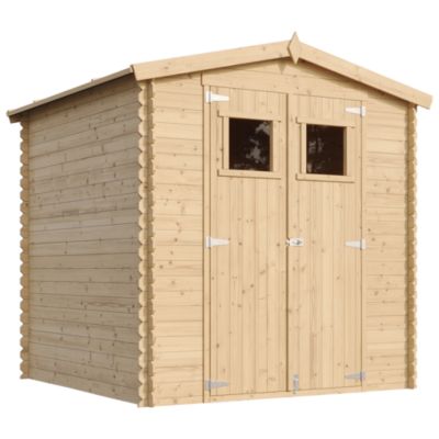 Abri de jardin en bois AVEC SOL TRAITÉ Stockage extérieur I216xL206xH218 cm/ 3.53 m2 TIMBELA M343+M343G - vue 2