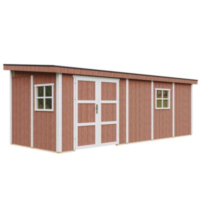 Abri de Jardin Qualité Premium 14,3 m² - H231x248x648 cm - Sans plancher e  paroi latérale M941B-REDWOOD RED - Timbela