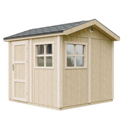 Abri de Jardin Qualité Premium 5 9 m² H252x250x294 cm Avec un sol et des bardeaux bitumineux M913 Timbela - vue 9