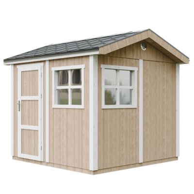 Abri de Jardin Qualité Premium 5 9 m² H252x250x294 cm Avec un sol et des bardeaux bitumineux M913 TERRA Timbela - vue 9