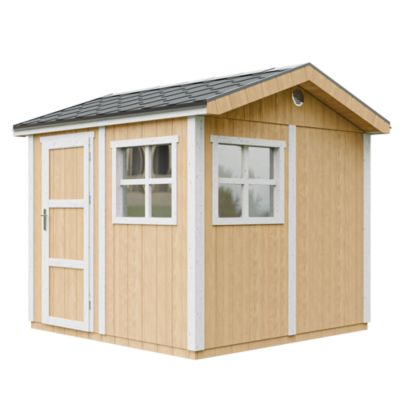 Abri de Jardin Qualité Premium 5 9 m² H252x250x294 cm Avec un sol et des bardeaux bitumineux M913 HARVEST HONEY Timbela - vue 9
