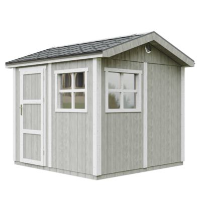 Abri de Jardin Qualité Premium 5 9 m² H252x250x294 cm Avec un sol et des bardeaux bitumineux M913 TUNDRA Timbela - vue 9