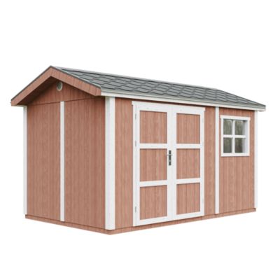 Abri de Jardin Qualité Premium 8 68 m² H252x250x412 cm Avec un sol et des bardeaux bitumineux M914A REDWOOD Timbela - vue 9